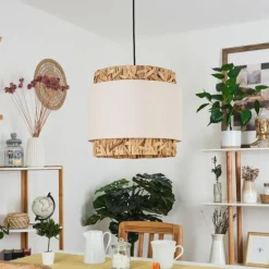 Lampes En Tissu-hofstein Suspension Marieux Écru, Blanc, 1 lumière