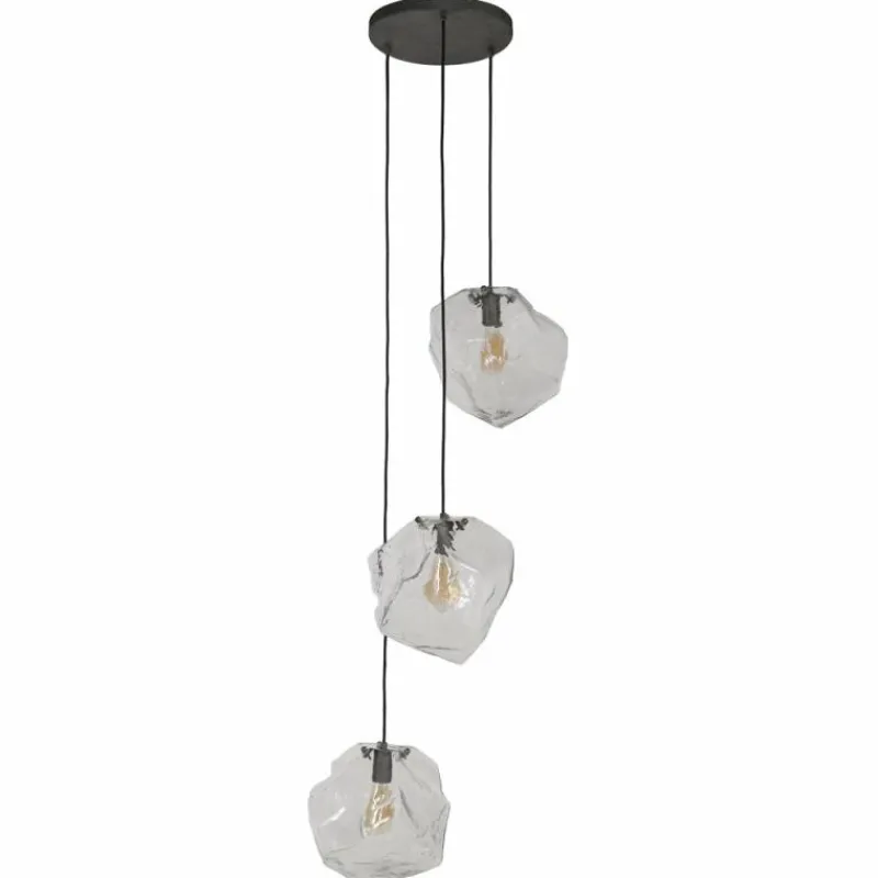 hofstein Suspension Marore Argenté, 3 lumières