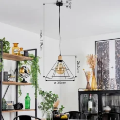 Lampes Vintages & Rétros-hofstein Suspension Marwayne Noir, 1 lumière