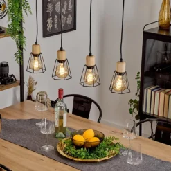 Lampes Vintages & Rétros-hofstein Suspension Marwayne Noir, 4 lumières