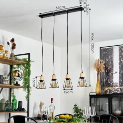 Lampes Vintages & Rétros-hofstein Suspension Marwayne Noir, 4 lumières