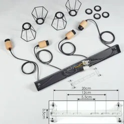 Lampes Vintages & Rétros-hofstein Suspension Marwayne Noir, 4 lumières