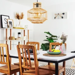 Style Boho-Chic-hofstein Suspension Maskat Noir, 1 lumière