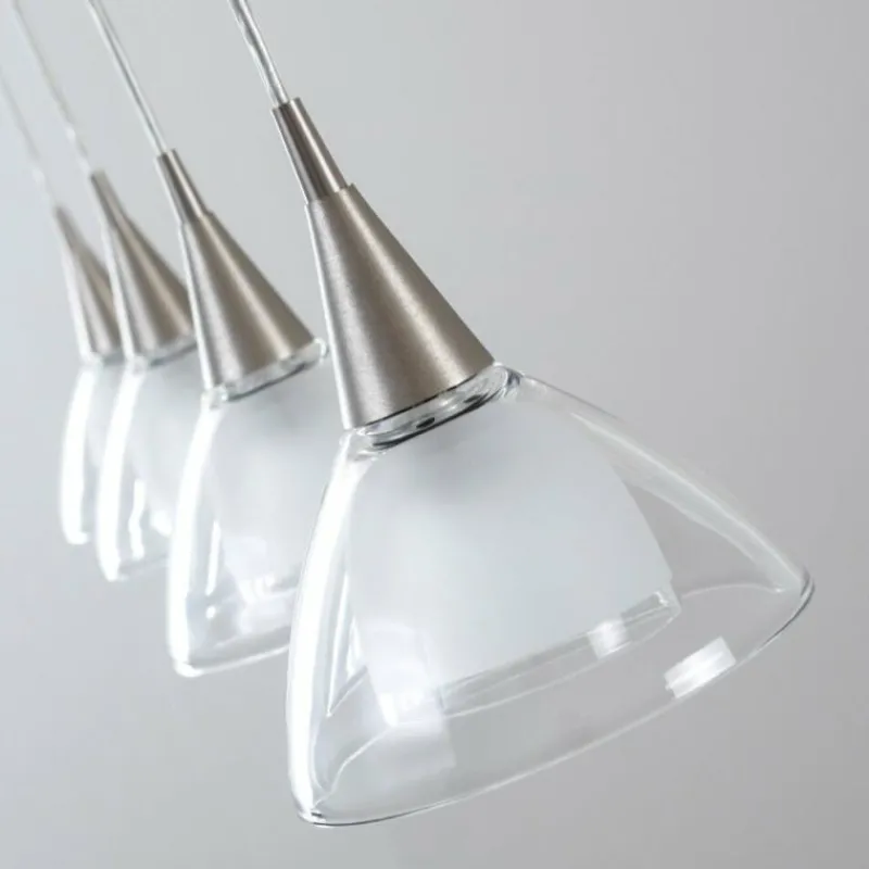 hofstein Suspension Masterlight Caterina LED Nickel mat, 4 lumières