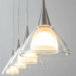 hofstein Suspension Masterlight Caterina LED Nickel mat, 4 lumières