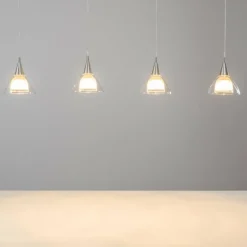 hofstein Suspension Masterlight Caterina LED Nickel mat, 4 lumières