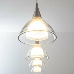 hofstein Suspension Masterlight Caterina LED Nickel mat, 4 lumières