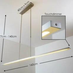 hofstein Suspension Masterlight LED Aluminium, Nickel mat, 1 lumière* Éclairage Led