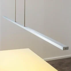 hofstein Suspension Masterlight LED Aluminium, Nickel mat, 1 lumière* Éclairage Led