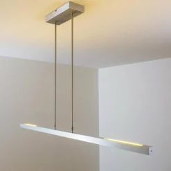hofstein Suspension Masterlight Real LED Aluminium, Nickel mat, 1 lumière* Éclairage Led