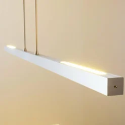 hofstein Suspension Masterlight Real LED Aluminium, Nickel mat, 1 lumière* Éclairage Led