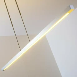 hofstein Suspension Masterlight Real LED Aluminium, Nickel mat, 1 lumière* Éclairage Led
