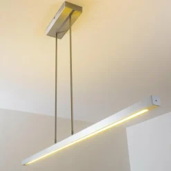 hofstein Suspension Masterlight Real LED Aluminium, Nickel mat, 1 lumière* Éclairage Led