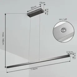 hofstein Suspension Mattawan LED Nickel mat, 1 lumière