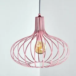 Lampes Vintages & Rétros-hofstein Suspension Mattmar Gris, Rose, 1 lumière