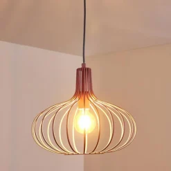 Lampes Vintages & Rétros-hofstein Suspension Mattmar Gris, Rose, 1 lumière