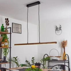 Lampes En Bois-hofstein Suspension Maumela LED Noir, 1 lumière