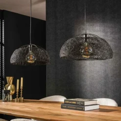 Lampes Vintages & Rétros-hofstein Suspension Maze Anthracite, 2 lumières