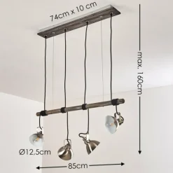 hofstein Suspension Medolden Brun, Nickel mat, 4 lumières