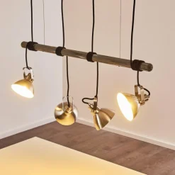 hofstein Suspension Medolden Brun, Nickel mat, 4 lumières