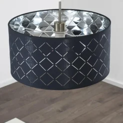 Lampes En Tissu-hofstein Suspension Meldal Nickel mat, 1 lumière