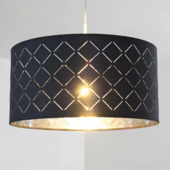 Lampes En Tissu-hofstein Suspension Meldal Nickel mat, 1 lumière