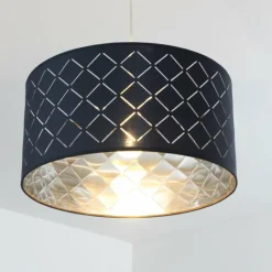 Lampes En Tissu-hofstein Suspension Meldal Nickel mat, 1 lumière