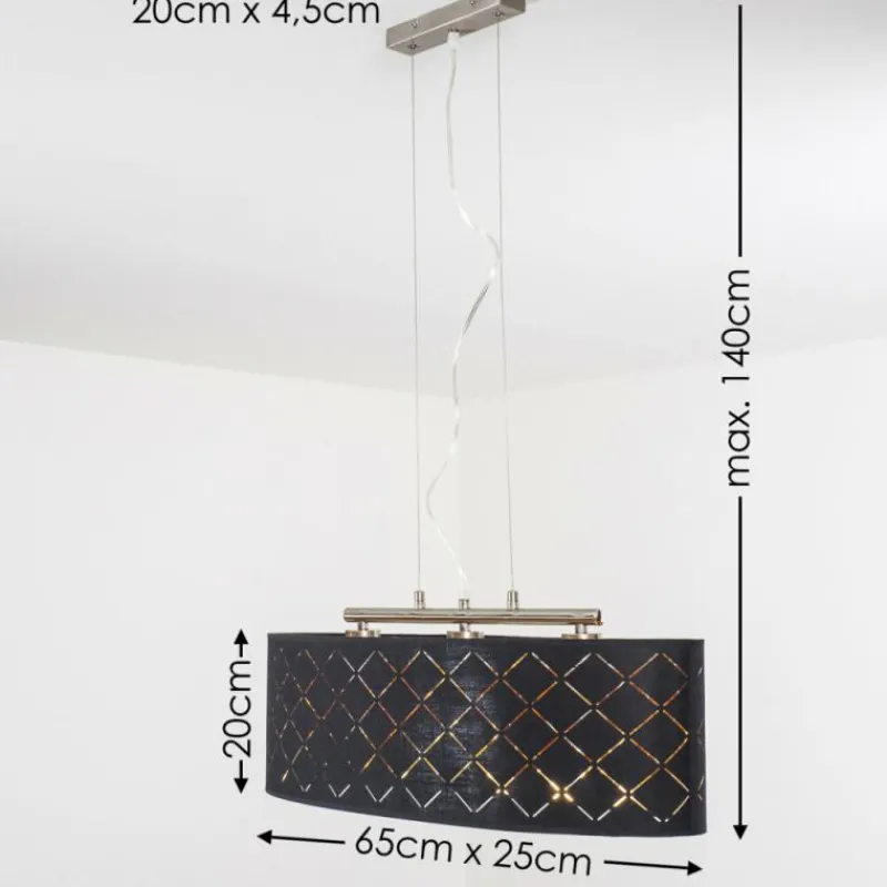 Lampes En Tissu-hofstein Suspension Meldal Nickel mat, 3 lumières