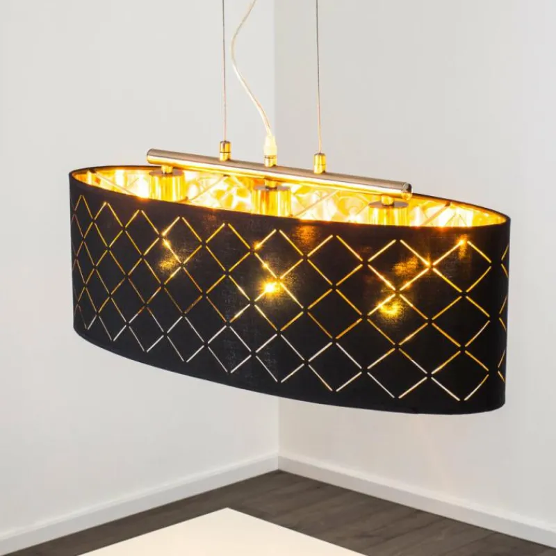 Lampes En Tissu-hofstein Suspension Meldal Nickel mat, 3 lumières