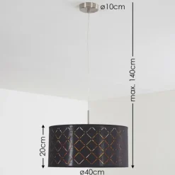 Lampes En Tissu-hofstein Suspension Meldal Nickel mat, 1 lumière