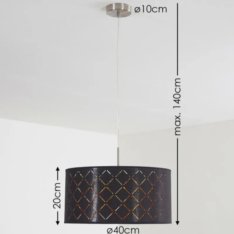 Lampes En Tissu-hofstein Suspension Meldal Nickel mat, 1 lumière