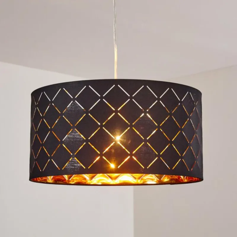 Lampes En Tissu-hofstein Suspension Meldal Nickel mat, 1 lumière