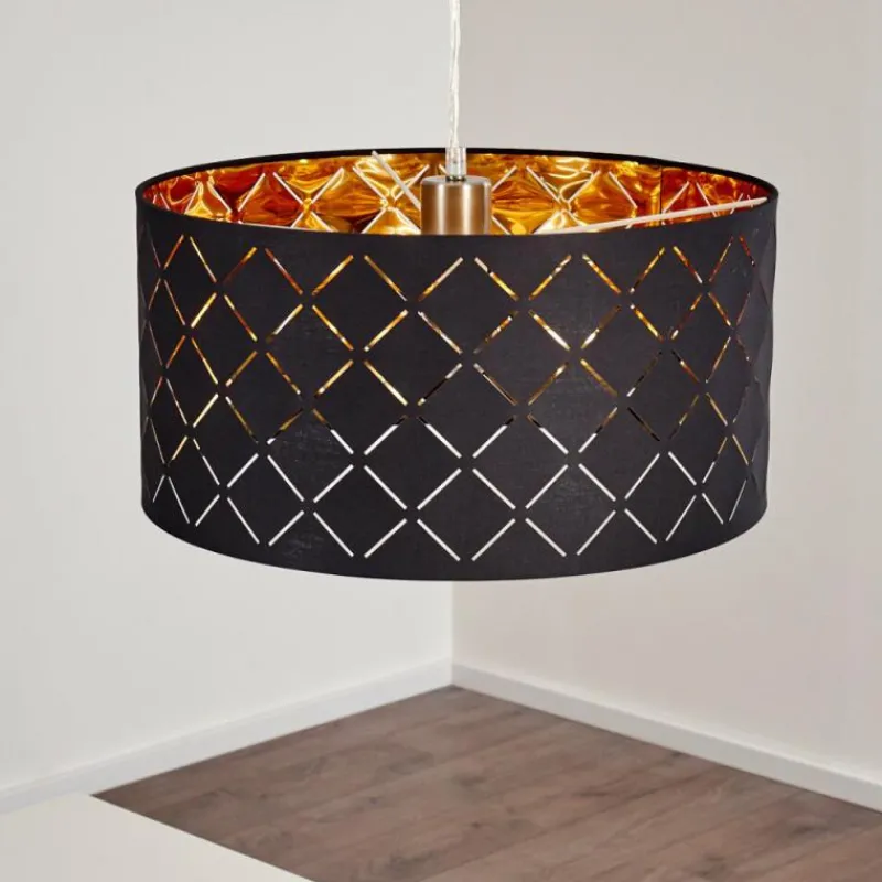 Lampes En Tissu-hofstein Suspension Meldal Nickel mat, 1 lumière