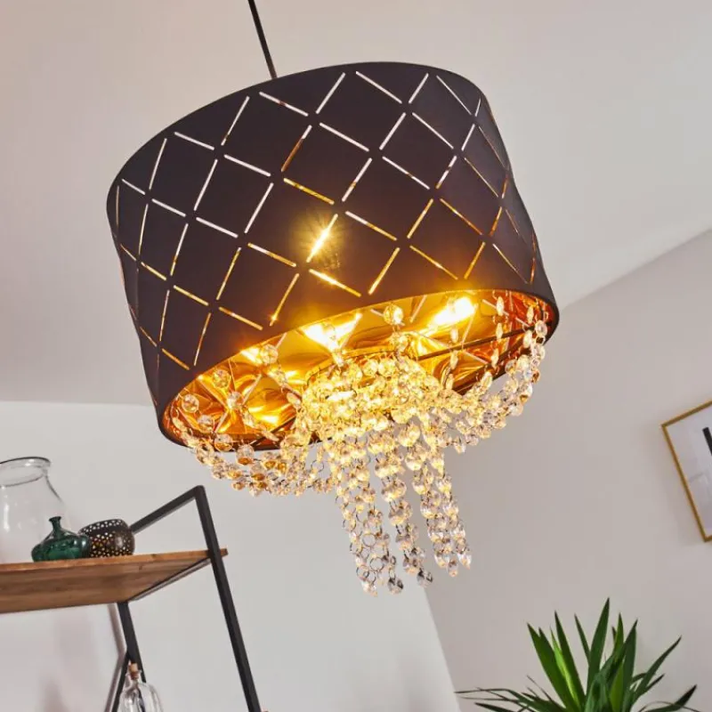 Lampes En Tissu-hofstein Suspension Meldal Noir, 1 lumière