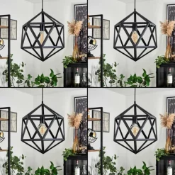 Style Boho-Chic-hofstein Suspension Melide Noir, 1 lumière