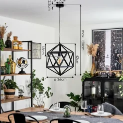 Style Boho-Chic-hofstein Suspension Melide Noir, 1 lumière