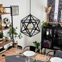 Style Boho-Chic-hofstein Suspension Melide Noir, 1 lumière