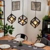 Style Boho-Chic-hofstein Suspension Melide Noir, 3 lumières