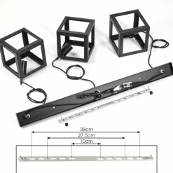 Style Boho-Chic-hofstein Suspension Melide Noir, 3 lumières