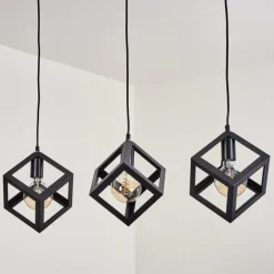Style Boho-Chic-hofstein Suspension Melide Noir, 3 lumières