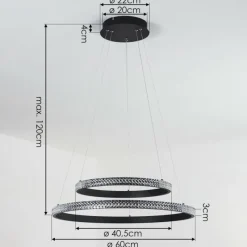 hofstein Suspension Melosa LED Noir, 1 lumière