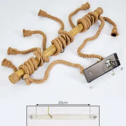 Style Boho-Chic-hofstein Suspension Menamini Anthracite, Brun, Bois foncé, 6 lumières