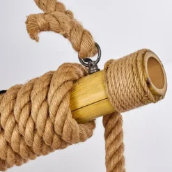 Style Boho-Chic-hofstein Suspension Menamini Anthracite, Brun, Bois foncé, 6 lumières