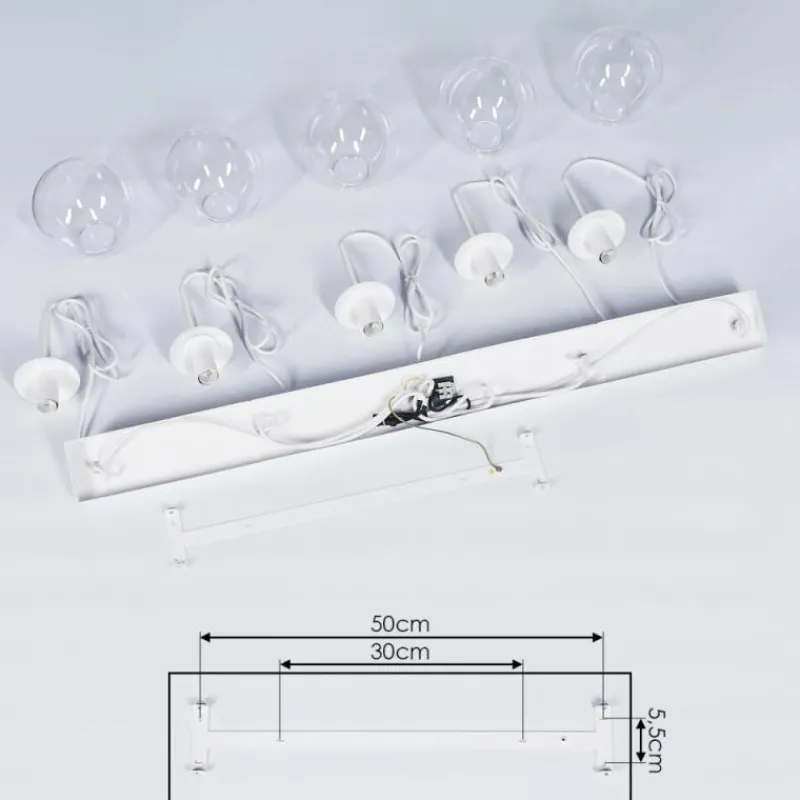 hofstein Suspension Mesas Blanc, 5 lumières