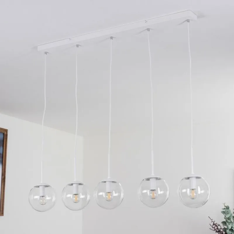 hofstein Suspension Mesas Blanc, 5 lumières