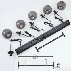 Suspension Verre Fumé-hofstein Suspension Mesas Noir, 5 lumières