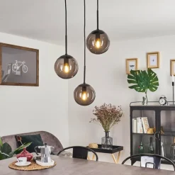 Suspension Verre Fumé-hofstein Suspension Mesas Noir, 3 lumières