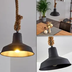 Lampes Industrielles-hofstein Suspension Midland Brun, Noir, 1 lumière