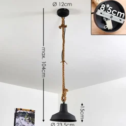 Lampes Industrielles-hofstein Suspension Midland Brun, Noir, 1 lumière