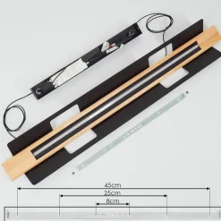 Lampes En Bois-hofstein Suspension Milot LED Écru, Noir, 1 lumière